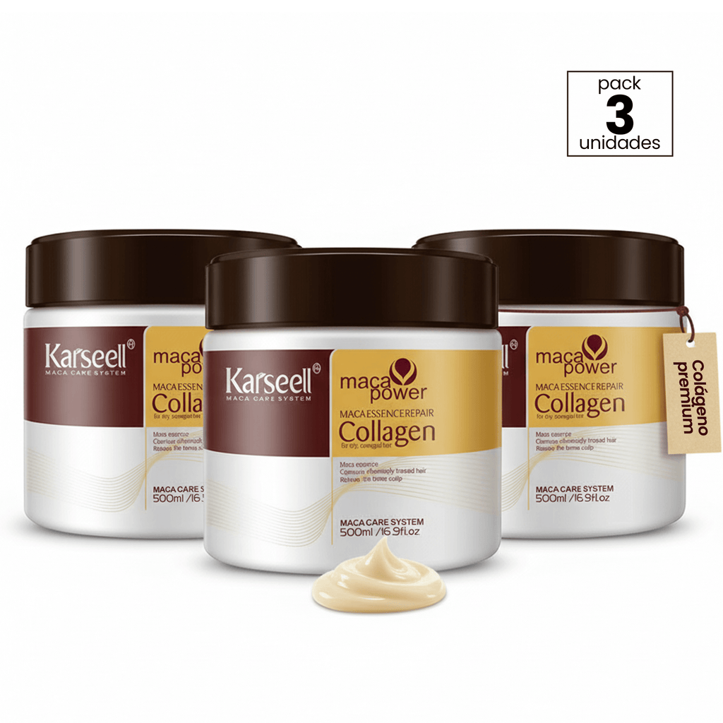 KARSEELL Pack de 3 - Mascarilla Capilar Profesional de Colágeno 3x500 ml