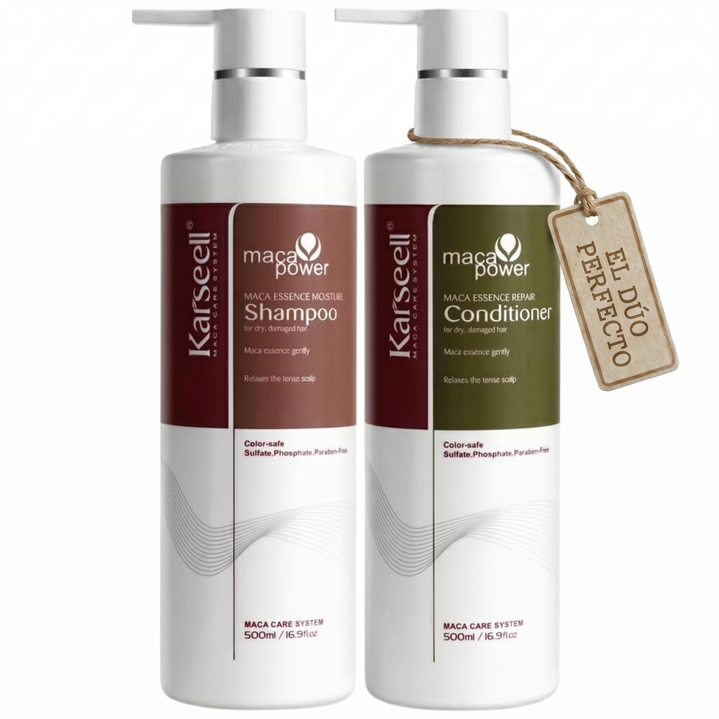 KARSEELL Pack Champú Hidratante Maca 500 ml + Acondicionador Reparador Maca 500 ml