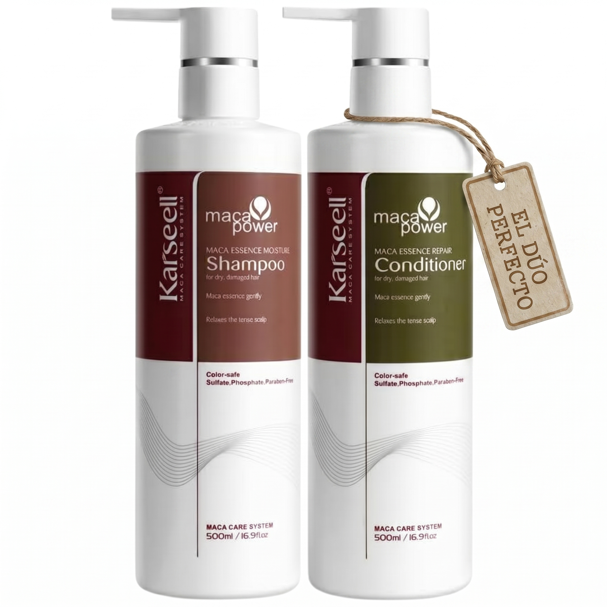 KARSEELL Pack Champú Hidratante Maca 500 ml + Acondicionador Reparador Maca 500 ml
