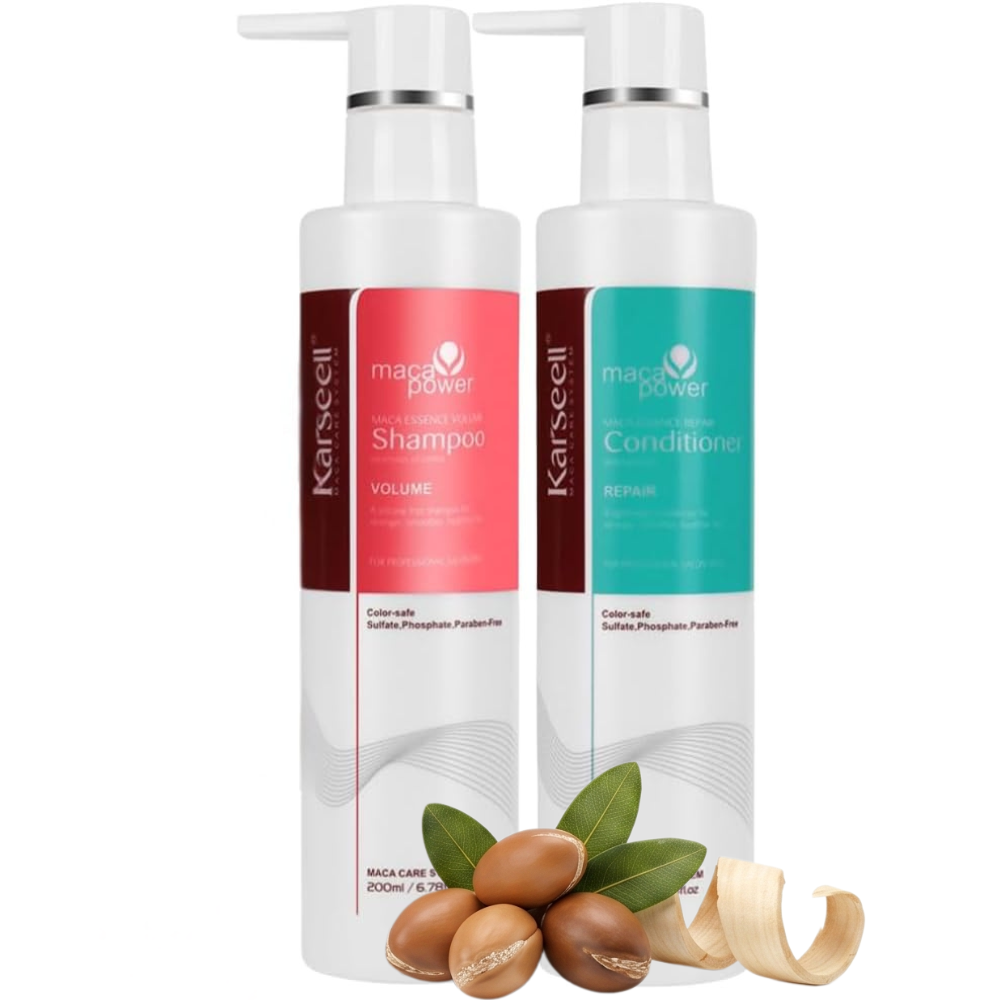 KARSEELL Pack Champú Voluminizador y Acondicionador Reparador 2x200 ml
