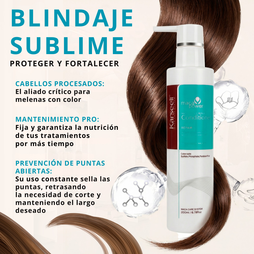 KARSEELL Pack Champú Voluminizador y Acondicionador Reparador 2x200 ml
