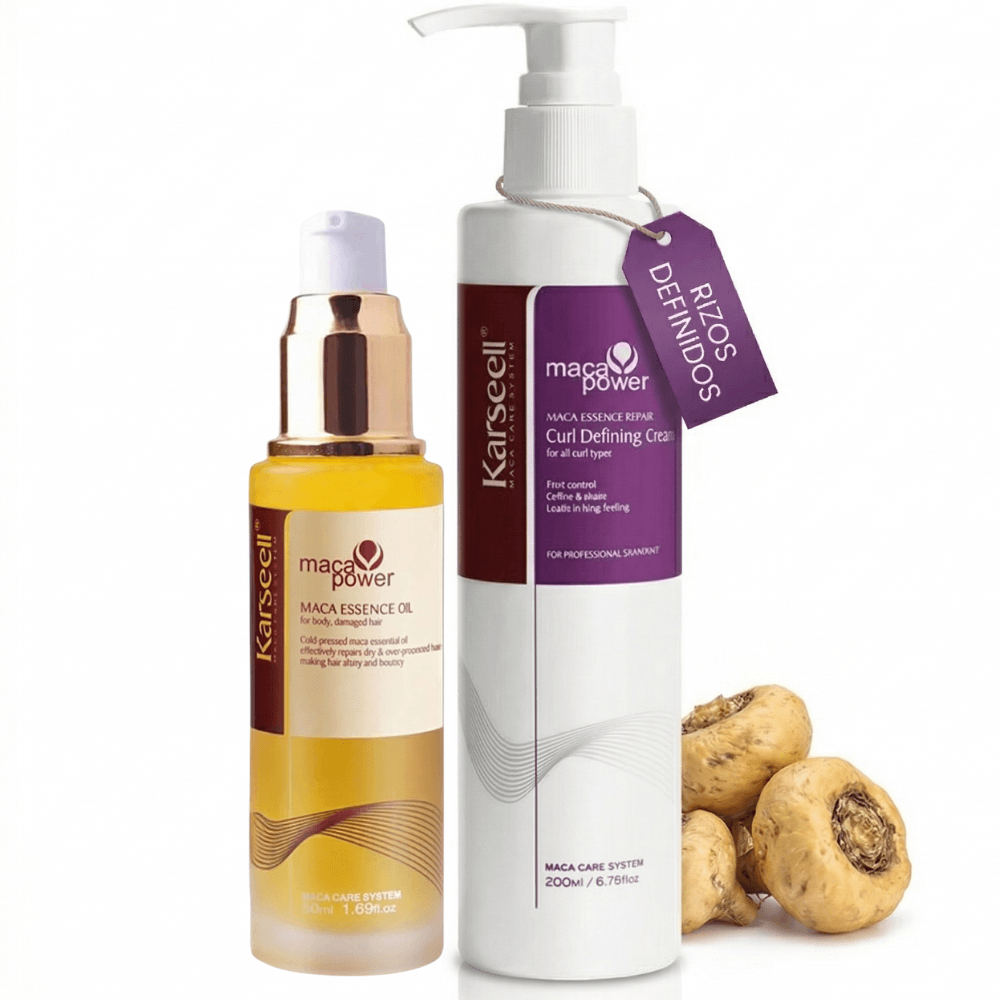 KARSEELL Pack Crema Definidora de Rizos 200 ml + Sérum de Aceite de Argán 50 ml