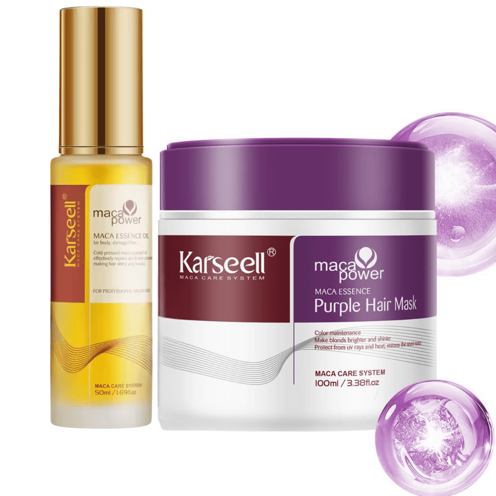 KARSEELL Pack Mascarilla Capilar Violeta Matizadora 100 ml + Sérum de Aceite de Argán 50 ml