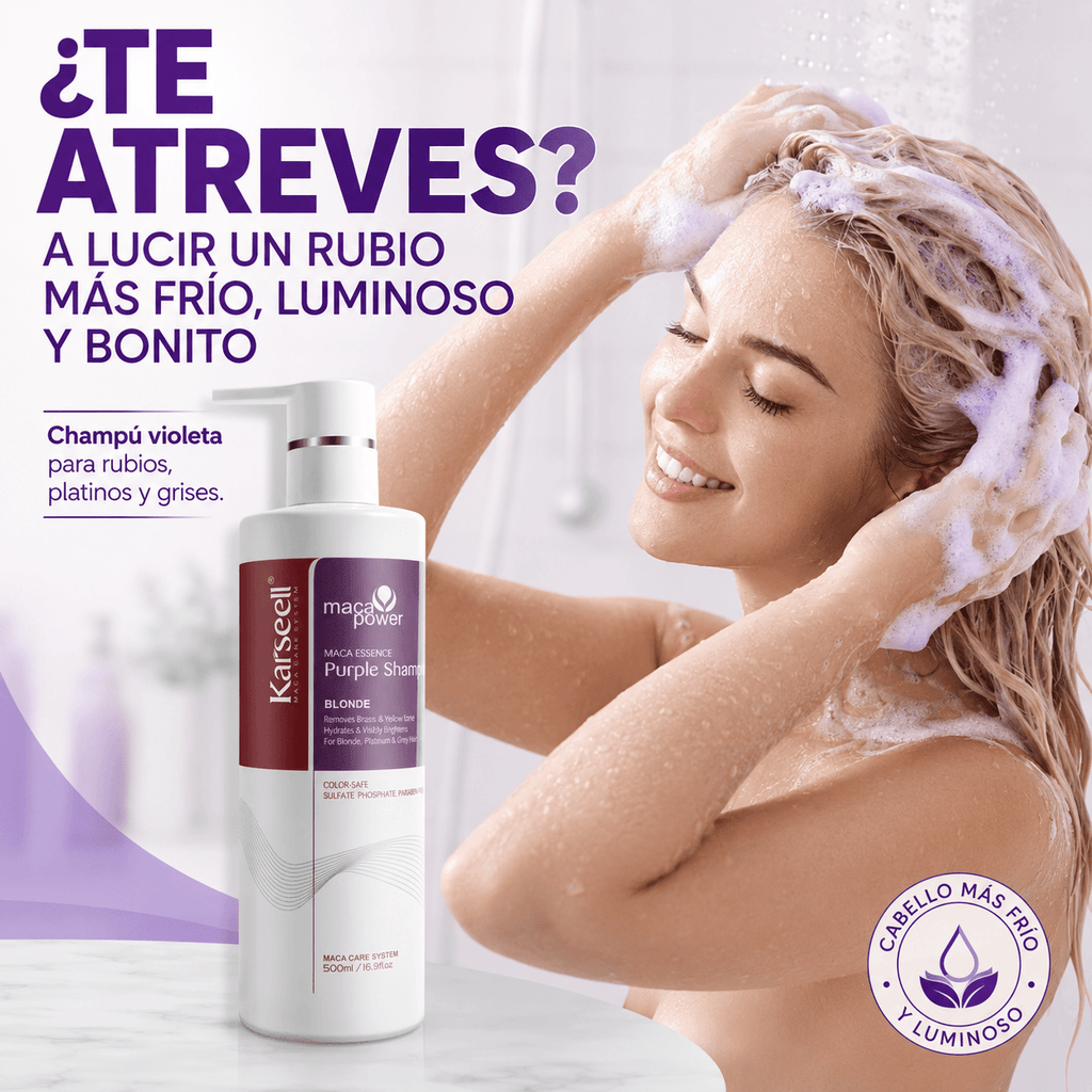 KARSEELL Pack Mascarilla Violeta Profesional Matizadora 500 ml + Champú Violeta 500 ml
