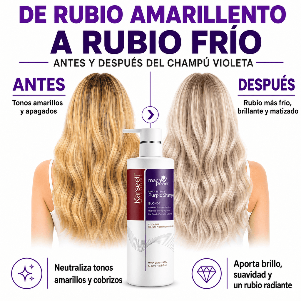 KARSEELL Pack Mascarilla Violeta Profesional Matizadora 500 ml + Champú Violeta 500 ml