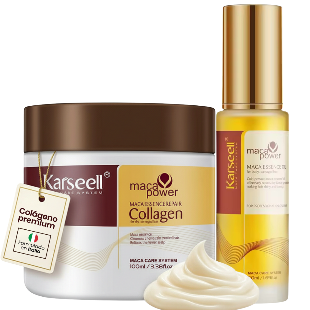 KARSEELL Pack Reparación Capilar Mascarilla de Colágeno 100 ml + Sérum de Aceite de Argán 50 ml
