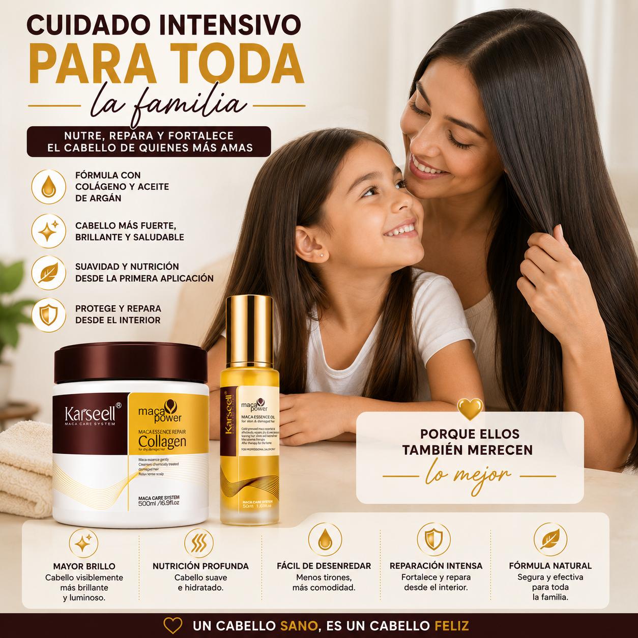 KARSEELL Pack Reparación Mascarilla Capilar de Colágeno 500 ml + Sérum de Aceite de Argán 50 ml