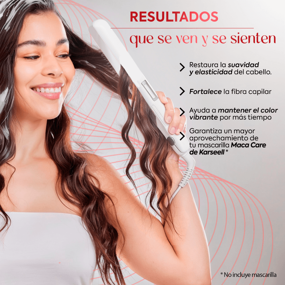 Plancha Ultrasónica de Infrarrojos Iron Repair para Tratamiento Reconstructor Capilar ( No incluye la mascarilla de colágeno )