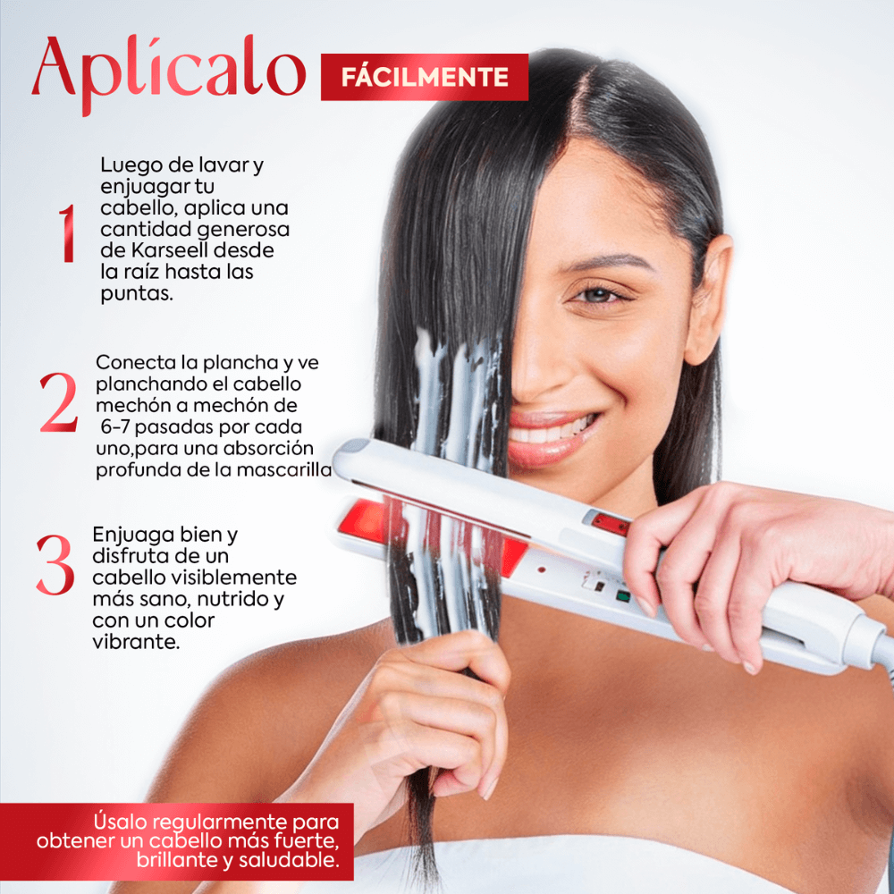 Plancha Ultrasónica de Infrarrojos Iron Repair para Tratamiento Reconstructor Capilar ( No incluye la mascarilla de colágeno )