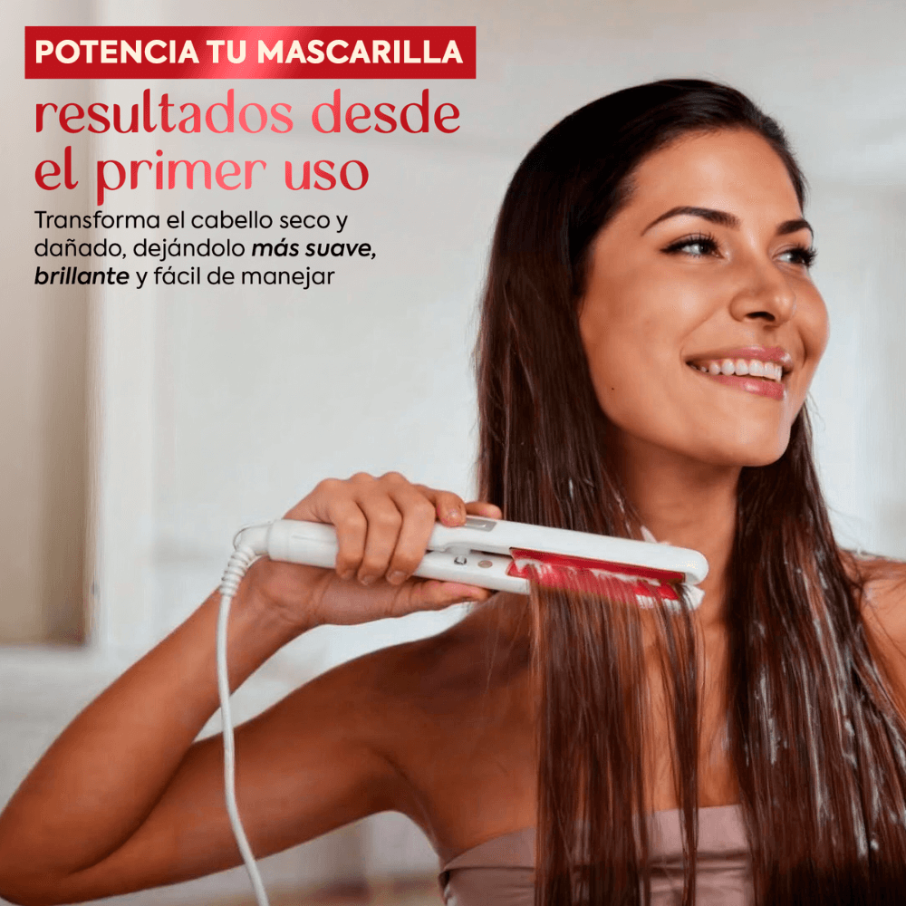Plancha Ultrasónica de Infrarrojos Iron Repair para Tratamiento Reconstructor Capilar ( No incluye la mascarilla de colágeno )
