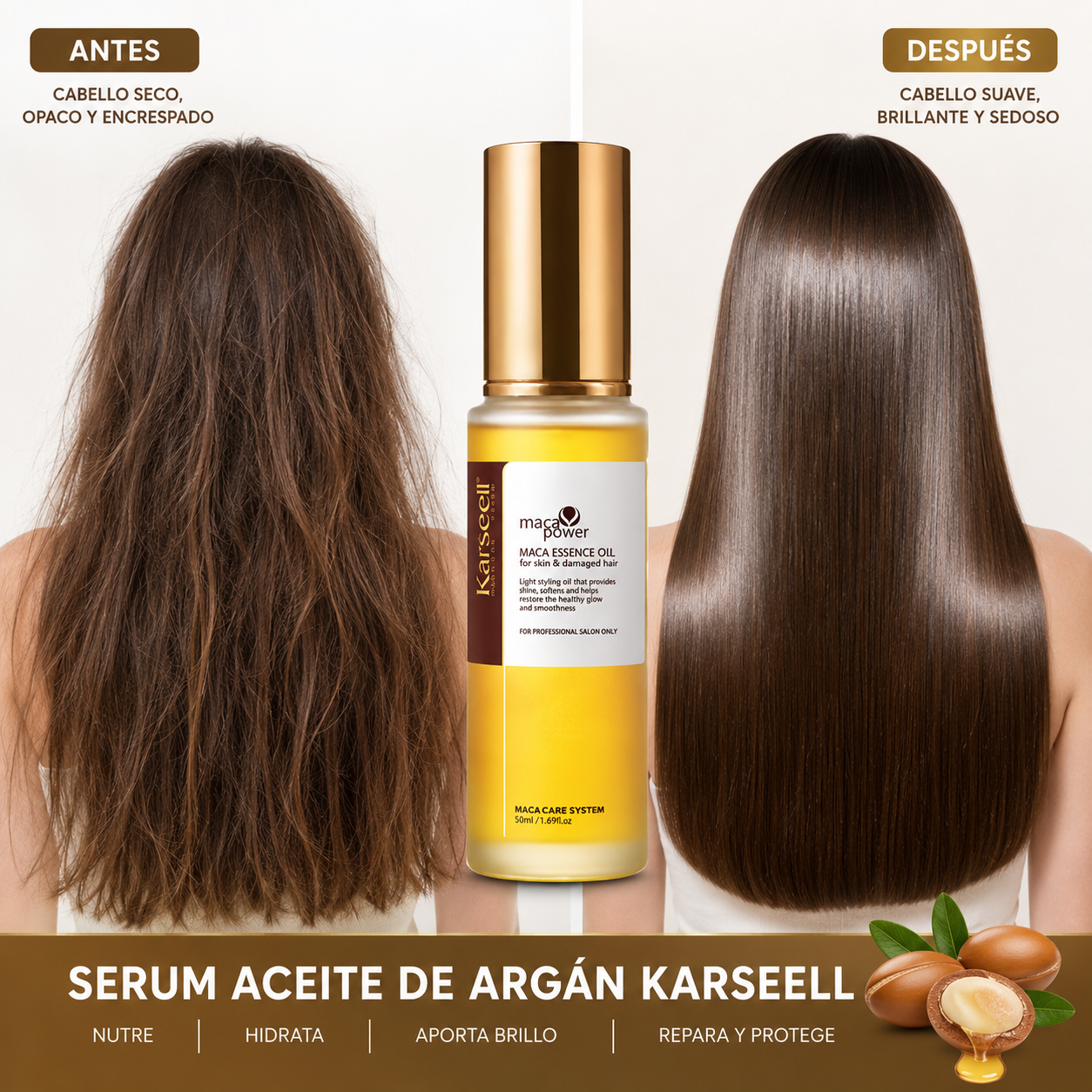 KARSEELL Sérum Capilar Profesional de Aceite de Argán 50 ml